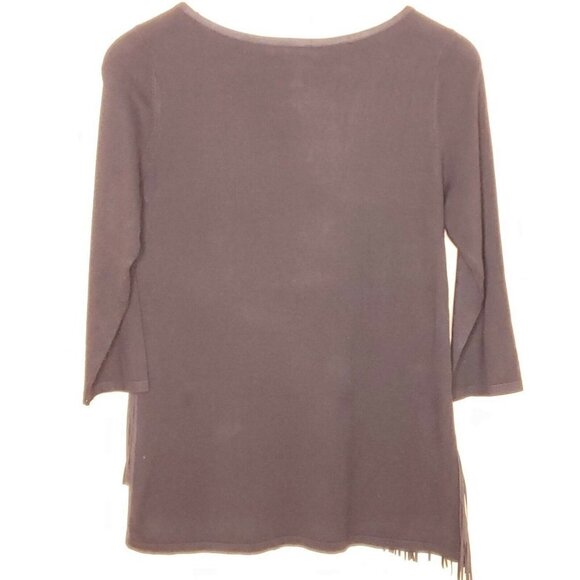 INC International Concepts Suede And Fringe Top Large - Picture 2 of 6